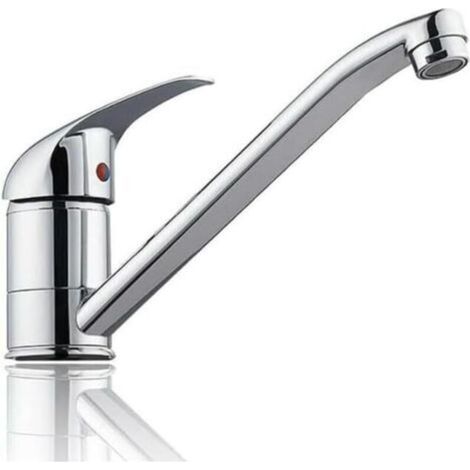 Robinet de cuisine chromé à poignée unique – Rotation 360° – Acier inoxydable 304 sans plomb – Réglage eau chaude et froide (1/4)