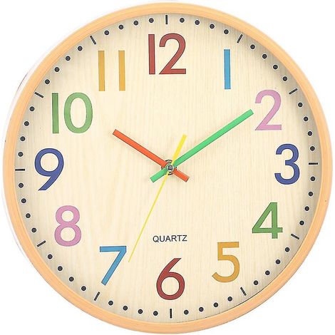 Horloge murale couleur 12 pouces, motif dessin animé, pour chambre ou salon (1/4)