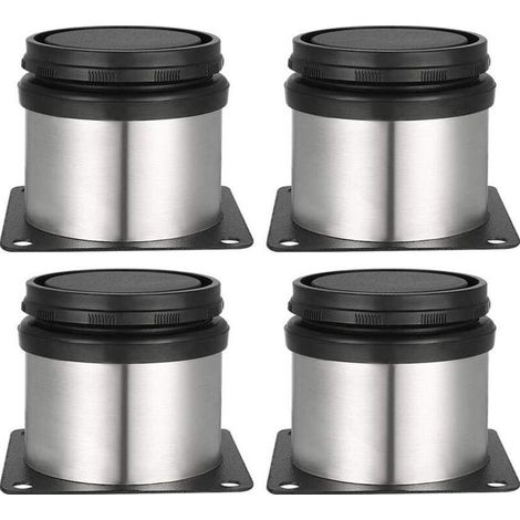 Lot de 4 Pieds de meubles de hauteur réglable en acier inoxydable pour canapé table armoires - 6cm - 6cm- 5cm (1/3)