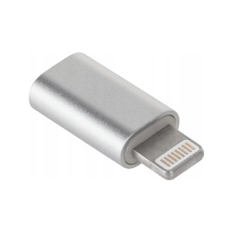 Reverse Micro-USB-auf-Lightning-Adapter, silber (1/4)