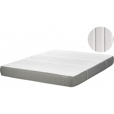 Colchón de espuma viscoelástica firme duro con funda extraíble de poliéster con cremallera accesorios de dormitorio blanco 180 x 200 cm Cheer (1/5)