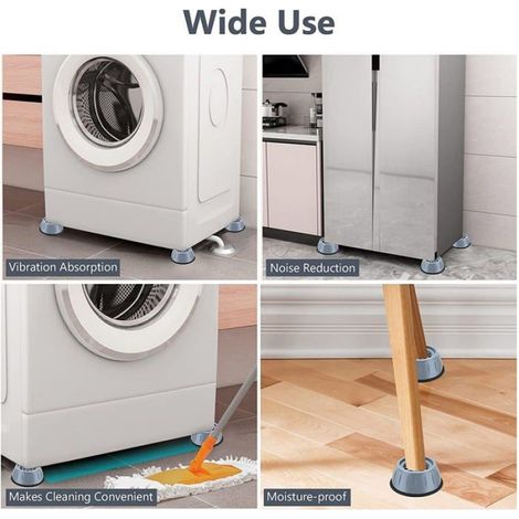 Pieds anti-vibrations pour lave-linge/sèche-linge Gris 8-pack (1/5)