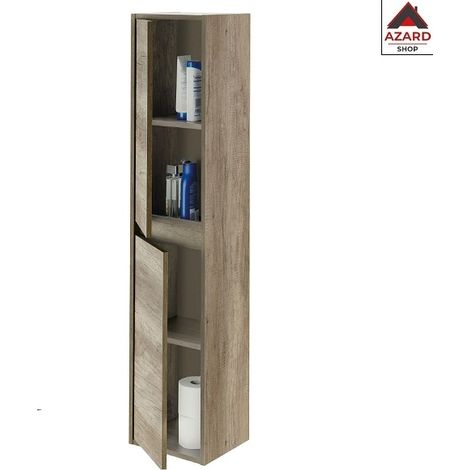 KIT COLONNA BAGNO DAKOTA 2 ANTE CM.30X26X140H ROVERE NORDIK (1/2)