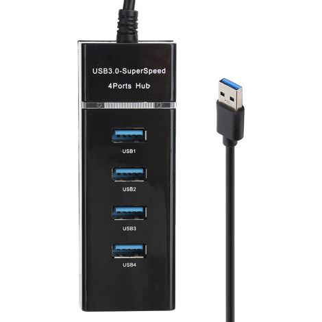 Hub USB 3.0 mâle vers femelle 1 à 4 ports, adaptateur rallonge séparateur pour PC ordinateur portable (1/5)