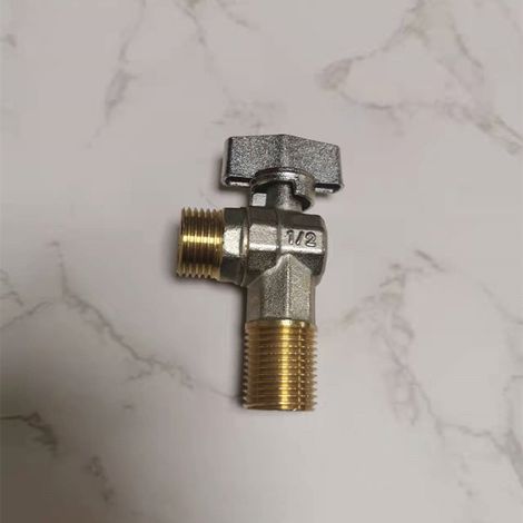 Robinet d'angle en cuivre pour gaz, robinet d'angle à bille pour gaz naturel, robinet d'angle à haut débit pour toilettes à 4 points (1/5)