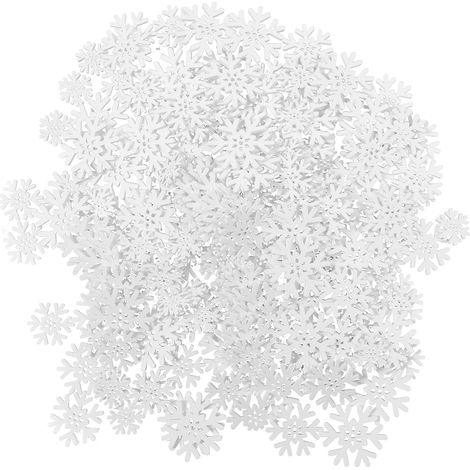 200 pièces de rondelles en bois flocon de neige 20mm 25mm 30mm 35mm - Ornements blancs de Noël pour bricolage et décoration (1/5)