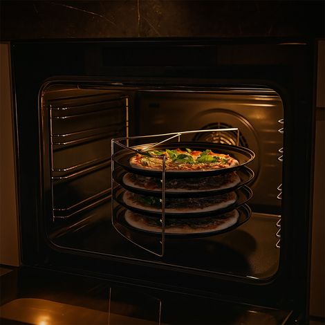Ensemble de plaques a pizza avec grille - antiadhesives et perforees