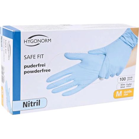 Hygonorm "Safe Fit" Nitril-Handschuhe Blau 100 Stück (1/5)