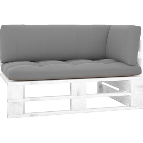 Canapé d'angle palette de jardin-Salon de jardin Sofa extérieur Bois de pin imprégné de blanc 289959 (1/5)