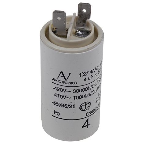 Condensateur 4uf pour hotte – Pièce détachée compatible – Pour modèles WHIRLPOOL 481212028054 – Remplacement fiable et durable
