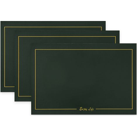 3 sets de table en cuir synthétique, 43x30 cm, étanches et résistants à la chaleur, pour cuisine, restaurant, hôtel (1/5)