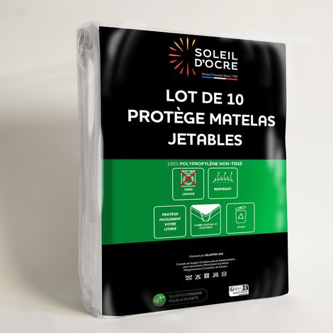 Lot de 10 protèges matelas jetables 80x200 cm, par Soleil d'Ocre
