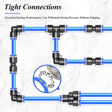 Raccord En Y - 6 mm - Push To Connect - Pour Tubes PU PA PE PVC - Lot De 2 (1/5)