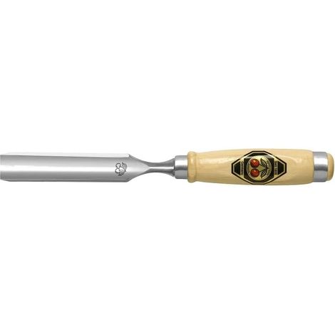 1 - Gouge à Bois - Manche en Charme - Acier Carbone Forgé - Pour Bois Tendre et Dur - Beige/Argent - 30 mm
