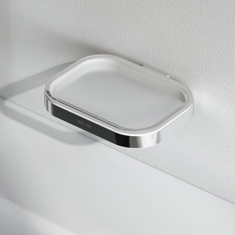 Porte-savon en alliage métallique et verre, Blanc A8F34200 Func AM.PM (1/4)