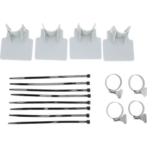 4 ensembles de supports de tuyaux de piscine, attaches de câble antidérapantes, colliers de serrage en acier inoxydable, gris (1/5)