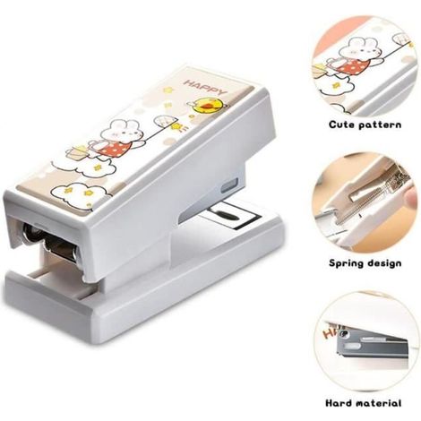 Mini agrafeuse - Bureau - Agrafeuse à Moindre Effort - Blanc - Compacte - Pratique (1/4)