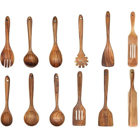 Holzspatel Holzlöffel Bratenspatel Hochtemperaturbeständiger Holzsuppenlöffel Ohne Lack Naturmaterial