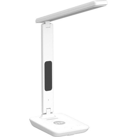 Lampe De Bureau - LED Avec Chargeur Sans Fil Et Écran LCD Horloge Température Alarme - 3 Températures De Couleur - Bras Flexible 180° - 1 Pièce (1/5)