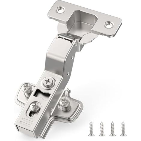 Lot de 2 Charnières d'Armoire à Butée Intérieure - Angle d'Ouverture 110° Avec Ressort Hydraulique - Softclose - Distance de Perçage 45 mm - Pour Cuisine (1/4)