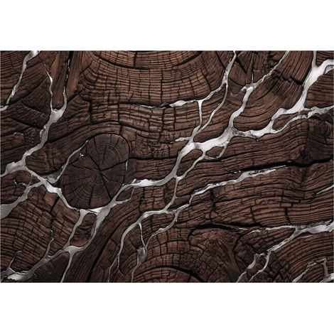 Fototapete Abstrakt Holz Braun 150x105 cm Elegantes Design Einfache Montage (1/5)