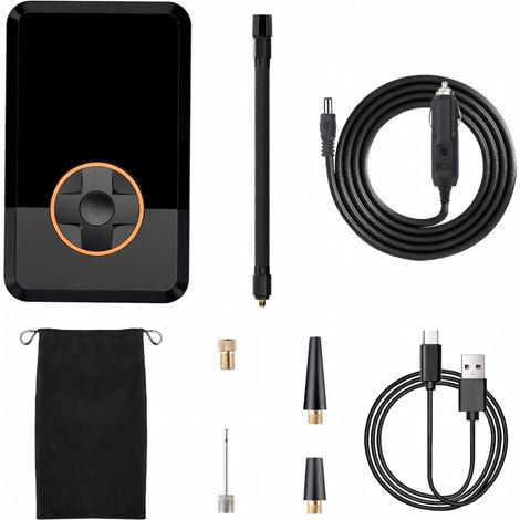 Inflador de neumático inalámbrico de doble pantalla digital con accesorios completos (1/5)