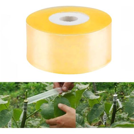 Nastro d’adhésif pour greffage de jardin, biodégradable, pour plantes et arbres fruitiers, jaune, 2,5 cm x 100 m (1/5)