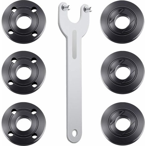 Plateau meuleuse angle 100, entretoise 5/8-11, clé + 3 jeux. Accessoires complets pour meulage, découpe et polissage, fixation sécurisée. (1/5)