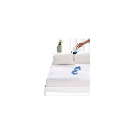 Protège-matelas imperméable 160x200 cm – Coton respirant anti-acariens avec film PU, hauteur maxi 30 cm (1/5)