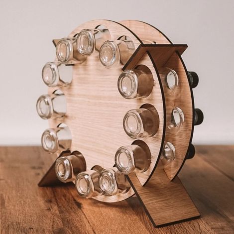 Calendrier de l'Avent de Noël, compte à rebours de 24 jours, sapin de Noël en bois, mini porte-bouteilles de vin, décoration, cadeaux (1/5)
