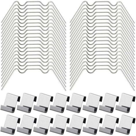 100Pcs Clips de Vitrage pour Serre Inclure 50Type W Serre Pinces en Acier Inoxydable et 50 Clips de Type Z pour Vitre de Serre