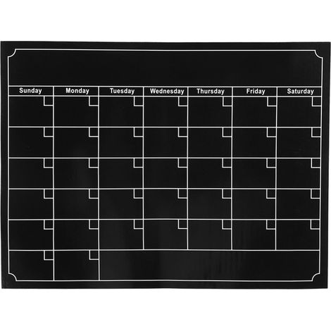 Calendrier Magnetique - Tableau Noir Effaçable - Planification Mensuelle et Hebdomadaire - Bureau Cuisine Réfrigérateur - 40 x 30 cm - Noir (1/5)