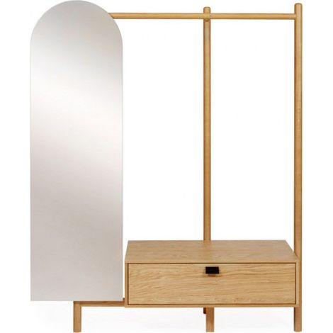 Meuble d'Entrée Vestiaire "Tripode" 180cm Naturel (1/5)