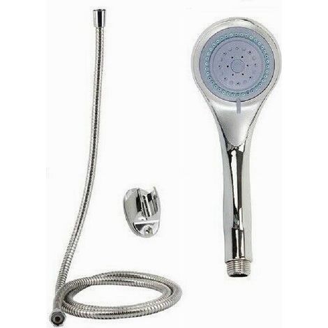 TRADE SHOP - Kit Doccetta Rotonda Doccino Soffione Doccia Con Laccio 1,8mt Staffa Bagno 59177 - (1/2)
