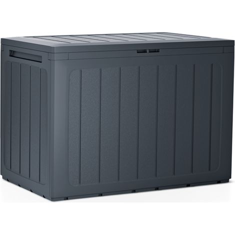 BAUL DE JARDIN 190 LITROS PROSPERPLAST BOARDEBOX DE PLASTICO EN COLOR ANTRACITA 78 X 43,3 X 55 CM (1/4)