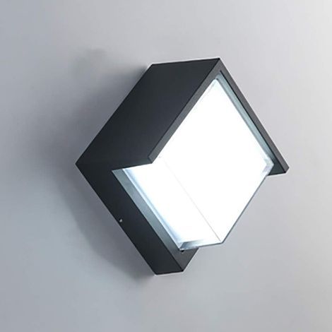 Moderne LED-Außenwandleuchte 7W, wasserdicht IP65, anthrazitfarbenes Aluminium (1/5)