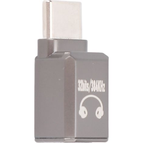 Adaptateur USB-C vers prise casque 3,5 mm, convertisseur numérique-analogique HiFi 32 bits/384 kHz, compatible avec les Galaxy S24, S16 Pro et S16 Plus (argent). (1/5)