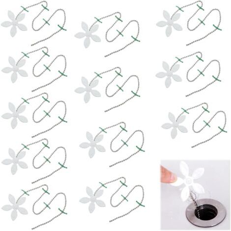 royaluxe-12 Pcs Attrape Cheveux pour Douche 6x44cm Forme de Fleur Filtre Douche Utilisé dans Salles Bains et Baignoires pour Eviter Le Colmatage des Tuyaux D'évacuation