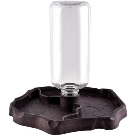 Distributeur d'eau pour Reptile, Abreuvoir Tortue, Mangeoire Gamelle Tortue Terrestre Distributeur 2 en 1 de Nourriture Anti Debordement Plastique Bol Accessoire - Brun