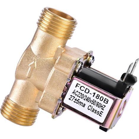 Solenoid Valve, 1/2" Brass Solenoid Valve Normally Closed 220V AC for Water Control MUMU (1/4)