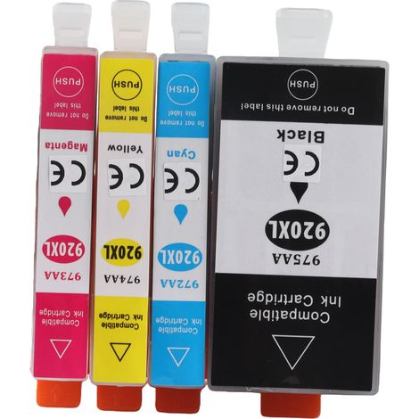 Lot de 4 cartouches d'encre pour imprimantes HP Officejet 6000, 6500, 6500 Wireless, 6500A, 7000, 7500 et 7500A (1/5)
