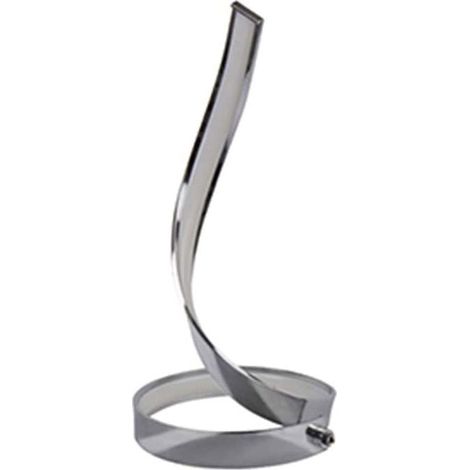 Lampada da tavolo led moderna stilizzata a spirale curva 12 watt luce da comodino argento luce fredda 6500k (1/5)