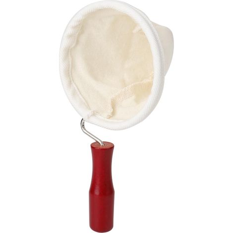 Kaffeefilterhalter aus Baumwollflanell mit Holzgriff und Stofffilterbeutel (85 mm) (1/5)