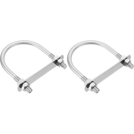 M10 Boulons en U, 2pcs Bride de Fixation en U Solide 76mm Innenbreite 112mm Longueur, Boulon à Œil de Serrage Acier Inoxydable 304 avec Ecrous Et Plaques pour Fixation de Tuyaux (1/5)