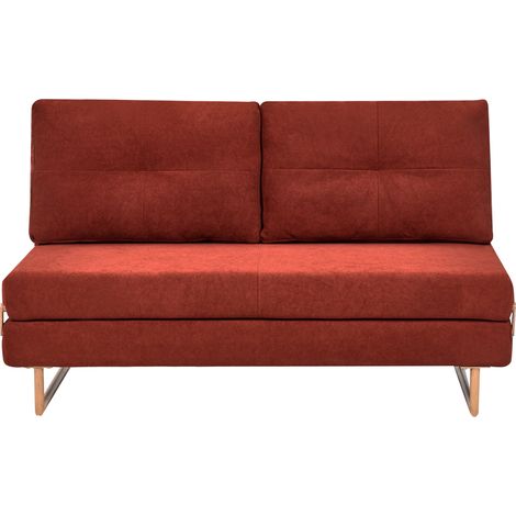 Sofá cama de tela 3 plazas minimalista para 3 personas desplegable rojo Jerslev (1/5)