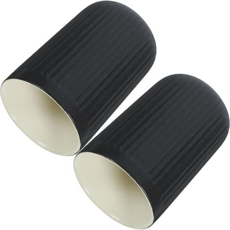 of 2 Black Ceramic 300ml Cups for Mouthwash and Toothbrushes