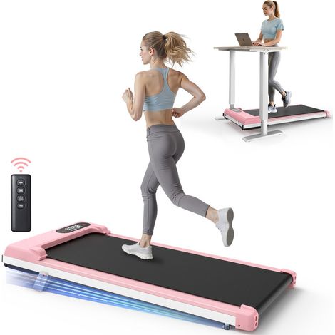 Tapis de course pour la maison 2.5 HP - Vitesse max 8 km/h - inclinaison à 8 % - écran LED - Moteur 2.5HP - Surface 39 x 90 cm - MAX 145KG - fonctionnement silencieux - Avec télécommande - Rose (1/5)