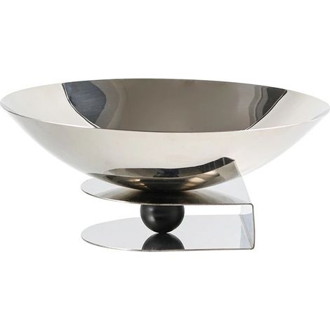 (Sphère noire) Coupe à fruits en métal, assiette à friandises et à en-cas exquise et unique (1/5)