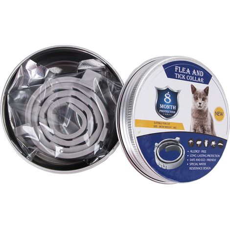 Collier vermifuge anti-insectes, anti-puces et anti-tiques pour chiens et chats - Produits de vermifugation pour animaux de compagnie (1/5)