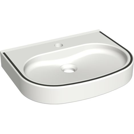 KWC AR Waschtisch, VARIUScare, MIRANIT,  450x120x350 mm, barr-frei, Farbstreifen
